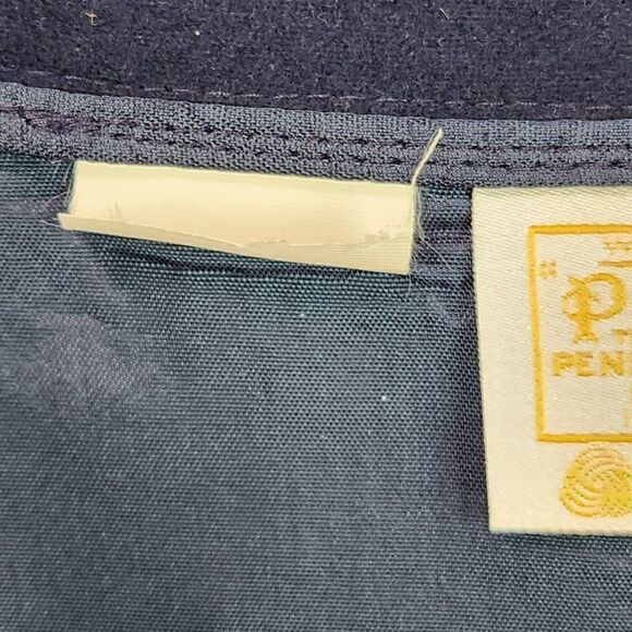 Vtg Pendleton Womens Navy Blue Pencil Skirt Waist 34 100% Wool Lined 80s - Picture 7 of 8